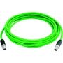 TELEGÄRTNER Cat.6A industriālais Ethernet komutācijas kabelis, M12 X-kodēts tēviņš uz M12 X-kodēts tēviņš, 1,0 m, PUR zaļš L80000A0001