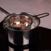 Lurch nerūsējošā tērauda bain-marie kausēšanas bļoda, sudraba, 11 cm diametrs, 350 ml, ar izliešanas snīpi un katla malas āķi (70276)