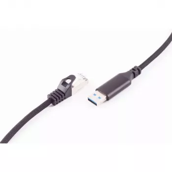 SHIVERPEAKS USB-A uz RJ45 Gigabit Ethernet adaptera kabelis, 1m, melns BS14-52025