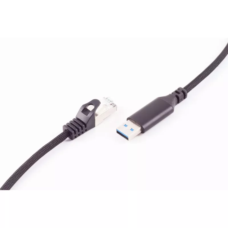 SHIVERPEAKS USB-A uz RJ45 Gigabit Ethernet adaptera kabelis, 1m, melns BS14-52025