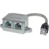 S CONN MAXIMUM CONNECTIVITY RJ45 telefona/Ethernet sadalītāja adapteris, Cat. 5e, ekranēts, 0,1 m, melns 75002-2