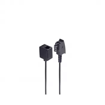 SHIVERPEAKS BASIS-S telefona adapteris TAE-F kontaktdakša uz Western 6/4 ligzdu, 0,2 m, melns BS71020