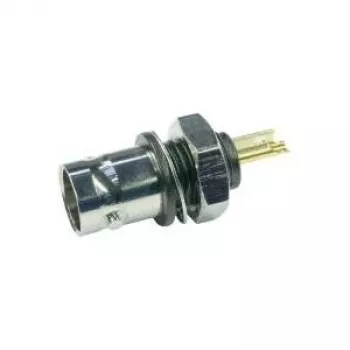 Telegärtner BNC panelis savienotājs, izolēts 50 Ohm, melna izolācijas flange, zelta pārklājuma kontakti, 4 GHz, 1 gab.