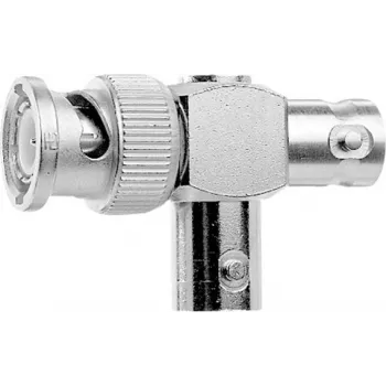 Telegärtner BNC T-adapteris, BNC spraudnis uz 2x BNC ligzdu, 50 Ohm, niķelēts misiņš, zelta pārklājuma kontakti J01005A0004