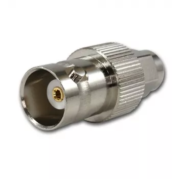 Telegärtner BNC sieviešu uz SMA vīriešu RF koaksiālais adapteris, 50 Ohm, DC-4 GHz, niķelēts misiņš, J01008A0025