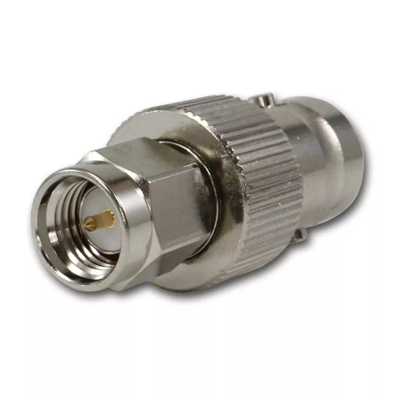 Telegärtner BNC sieviešu uz SMA vīriešu RF koaksiālais adapteris, 50 Ohm, DC-4 GHz, niķelēts misiņš, J01008A0025