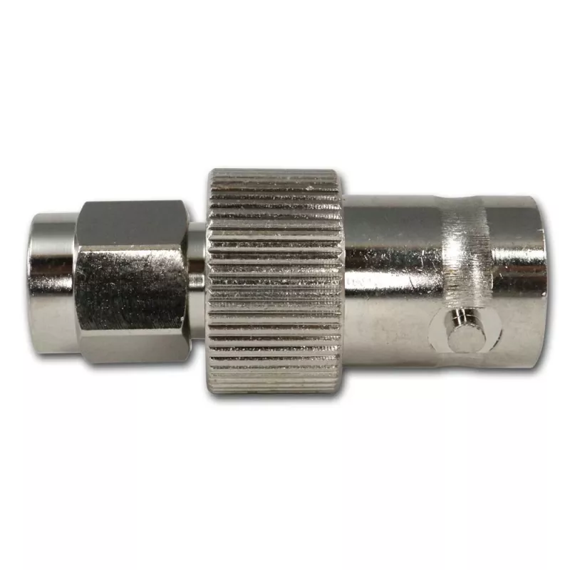Telegärtner BNC sieviešu uz SMA vīriešu RF koaksiālais adapteris, 50 Ohm, DC-4 GHz, niķelēts misiņš, J01008A0025