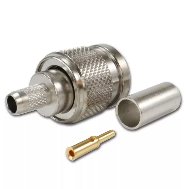 TELEGÄRTNER TNC taisns kontaktspraudnis RG-58 koaksiālajam kabelim, crimp/solder, 50 Ohm, DC-11 GHz