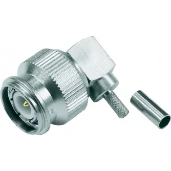 Telegärtner TNC leņķa crimp savienotājs 50 Ohm RG-316/U kabelim, lodēšana/crimp, niķelēts misiņš J01010B0012