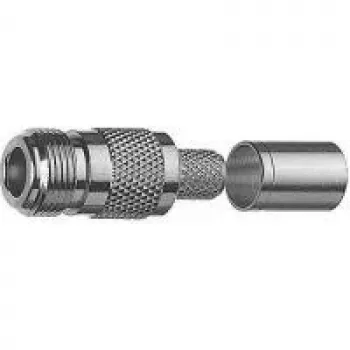 Telegärtner N-Tipa ligzdas krimp savienotājs RG-214/U, 50 Ω, niķelis/zelts J01021A0145