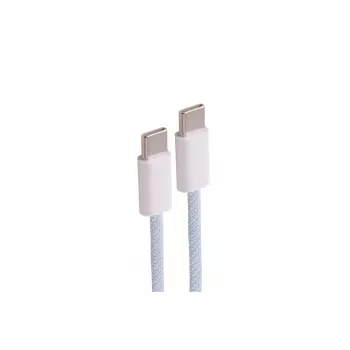 SHIVERPEAKS USB-C uz USB-C uzlādes kabelis, USB 2.0, 60W PD, zils tekstila pinums, 1m (BS14-21021)