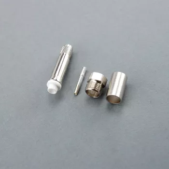 Telegärtner FME ligzdas krimp savienotājs LMR-240 kabelim, 50 Ohm, DC-3 GHz, niķelēts misiņš, zelta pārklājuma kontakts J01701A0003Z
