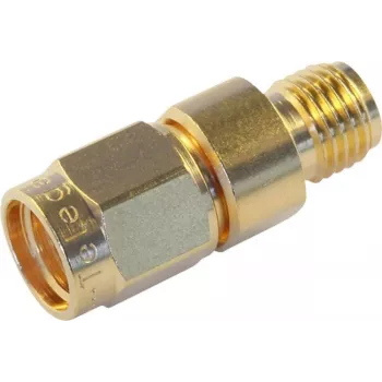 Telegärtner SMA ligzda uz SMA reverso spraudni adapteris, 50 omi, DC-6 GHz, zeltīts misiņš J01155R0095