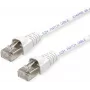 Telegärtner MP8 FS 500 Cat 6a S/FTP komutācijas kabelis, RJ45 uz RJ45, 1,5 m, balts, bez halogēniem, formēts L00001A0171