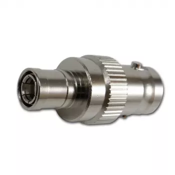 TELEGÄRTNER koaksiālais adapteris BNC female uz SMB female, 50 Ohm, taisns, niķelēts misiņš, zelta pārklājuma kontakti J01008F0013
