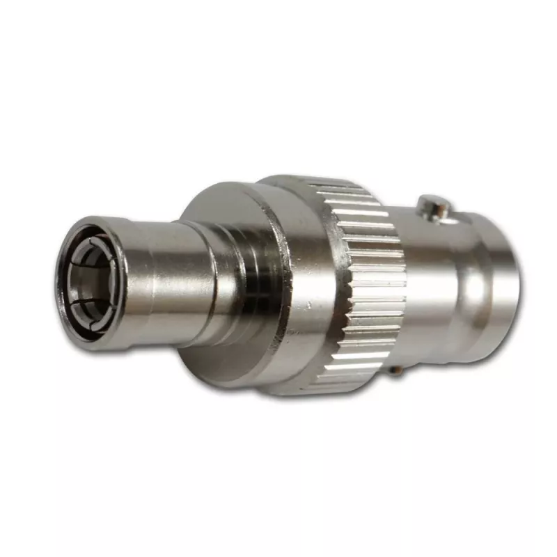 TELEGÄRTNER koaksiālais adapteris BNC female uz SMB female, 50 Ohm, taisns, niķelēts misiņš, zelta pārklājuma kontakti J01008F0013