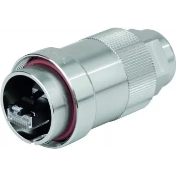 Telegärtner J60026A0000 TOC M12 D-kodēts 4 polu ekranēts lauka montāžas savienotājs, nerūsējošais tērauds, skrūvju spaile, IP68
