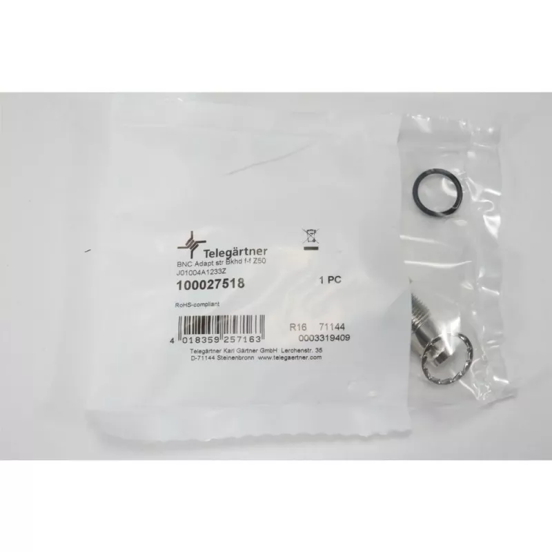 Telegärtner J01004A1233Z BNC vīrišķais uz BNC sievišķo adapteris, 75 Ohm, melns