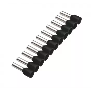 Cimco 187503 daļēji izolēta vadu uzmava, 1,5 mm², melna, 500 gab.