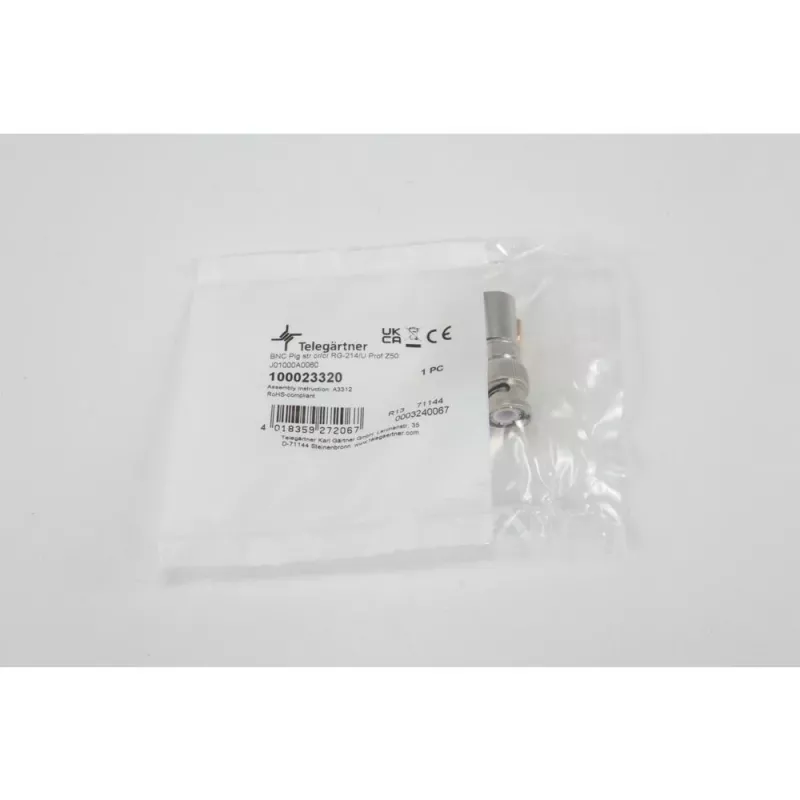 Telegärtner BNC krimpkontaktspraudnis RG214/U un RG393/U kabeļiem, 50 Ohm, 1 gab. J01000A0060
