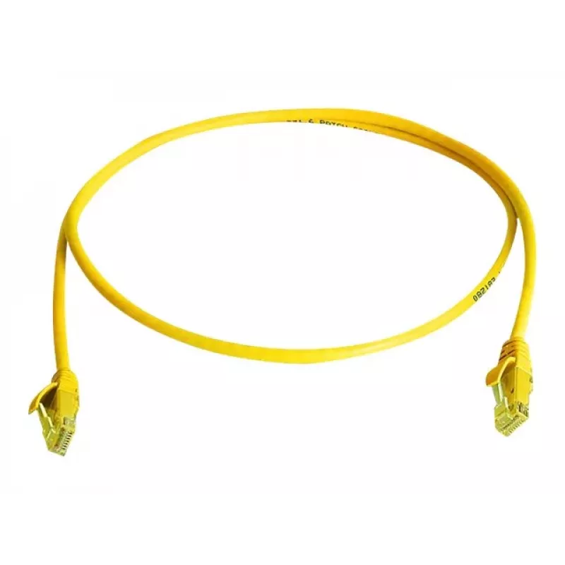 Telegärtner L00000A0294 Cat6 U/UTP RJ45 komutācijas kabelis, 0,5m, dzeltens