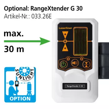 Laserliner SmartCross-Laser GX krustenisko līniju lāzera nivelieris, sarkans stars, 40 m darbības rādiuss, pašizlīdzinošs, IP54, 2x AA 036.730E