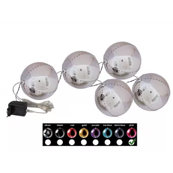EUROPALMS LED sniega bumbiņas 8 cm, rozā, 5 gab. (83501238)