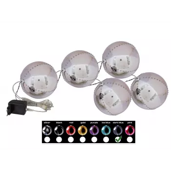 EUROPALMS LED sniega bumbiņas 8 cm, tumši zilas, 5 gab. komplekts 83501239