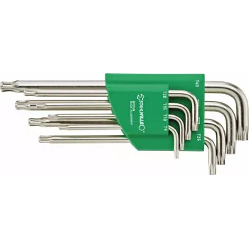 Stahlwille 10771/8 Torx L-veida uzgriežņu atslēgu komplekts ar lodveida galu, 8 gab. (T9-T40) 96432700