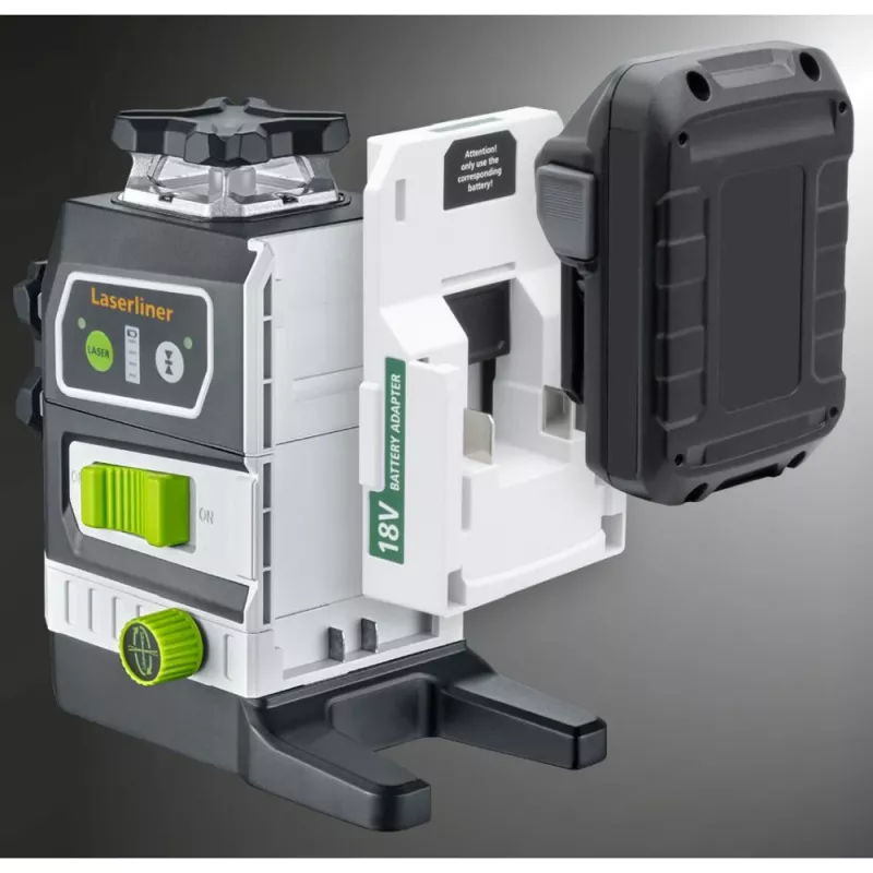 Laserliner PowerPlane-Laser 3G Multi-18V Green 3 x 360° lāzera līmeņotājs (bez akumulatora) 036.380L