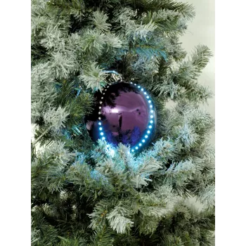 EUROPALMS LED sniega bumbiņas 8 cm, ceriņkrāsā, 5 gab. 83501240