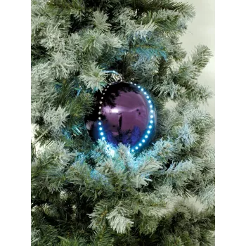 EUROPALMS LED Sniega bumba 15cm, purpura 83501248
