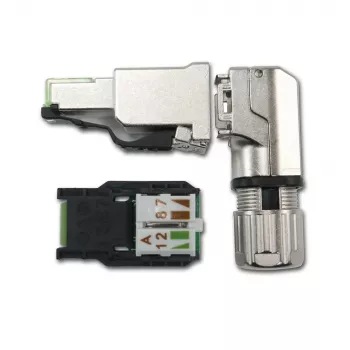 Telegärtner MFP8-4x90 Cat.6A lauka apstrādes RJ45 spraudnis, T568A, ekranēts, daudzleņķa J00026A4004