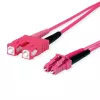 TELEGÄRTNER SC/LC Duplex adaptera kabelis OM4 2m SC-D LC-D savienotāji violets (L00891A0127)