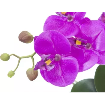 EUROPALMS mākslīgā orhideju kompozīcija 4, baltas Phalaenopsis keramikas podā, 60 cm 82530349