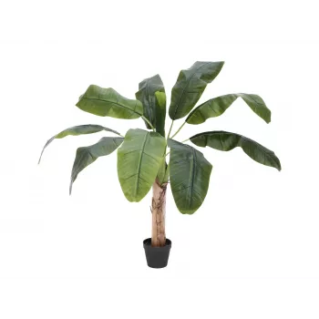 EUROPALMS mākslīgais banānu koks, 100 cm, zaļas lapas, melns pods 82509503