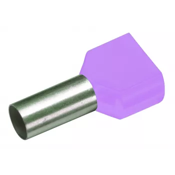 Cimco 187715 dubultā vadu uzmava 0,25 mm², daļēji izolēta, violeta (100 gab.)