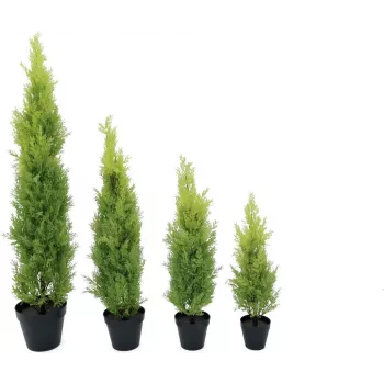 EUROPALMS Leyland ciprese mākslīgais augs, 120 cm, zaļa lapotne, melns pods 82606964