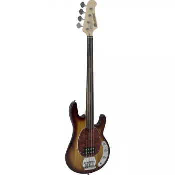 DIMAVERY MM-501 elektriskā basģitāra, bezdelīgu (fretless), tabakas krāsā 26222080