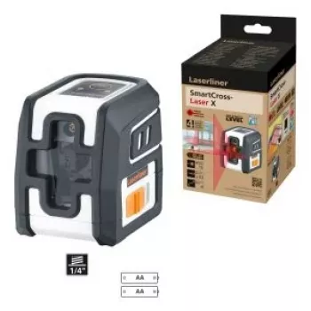 Laserliner SmartCross-Laser X krusta līniju lāzers ar pašizlīdzināšanos, darba diapazons līdz 10 m (036.735E)