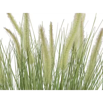 EUROPALMS dekoratīvā mākslīgā zāle ar baltiem ziediem, 70cm, melns pods 82600147
