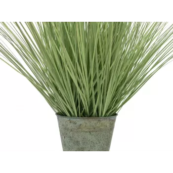 EUROPALMS dekoratīvā mākslīgā zāle ar baltiem ziediem, 70cm, melns pods 82600147