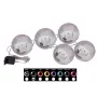 EUROPALMS LED sniega bumbiņas 8 cm, melnas, 5 gab. komplekts (83501236)