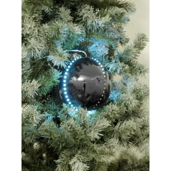 EUROPALMS LED sniega bumbiņas 8 cm, melnas, 5 gab. komplekts (83501236)