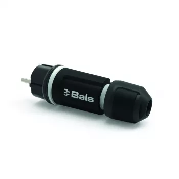 BALS 7371-1 Schuko kontaktdakša 16A 3p 250V IP54 melna gumija