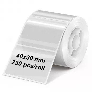 Olympia caurspīdīgo etiķešu rullis 40 mm x 30 mm, 230 etiķetes (6322)