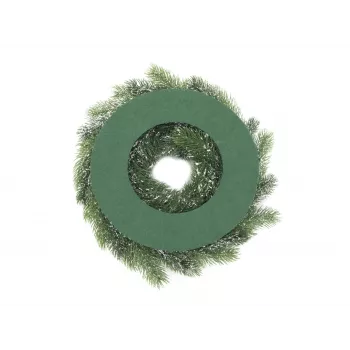 EUROPALMS ar sniegu klāts PE egles vainags, 45cm 83501720