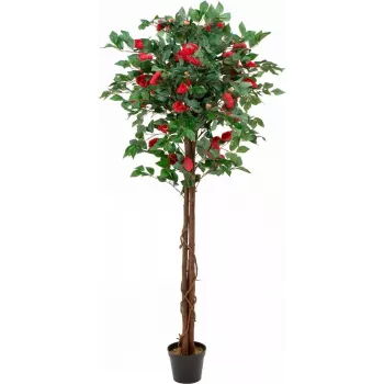 EUROPALMS Kamēlijas koks sarkans ar podu, mākslīgais augs, 180 cm 82507226