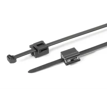 HellermannTyton T50ROSEC5B-PA66HS/PA66HIRHS-BK kabeļu saite ar eglītes stiprinājumu, 200 x 4.6 mm, melna, 500 gab. 150-40581