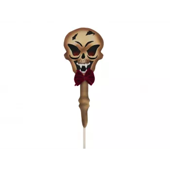 EUROPALMS Halloween dekorācija - galvaskauss ar zemes mietu, balts/melns, 40 cm 83314628